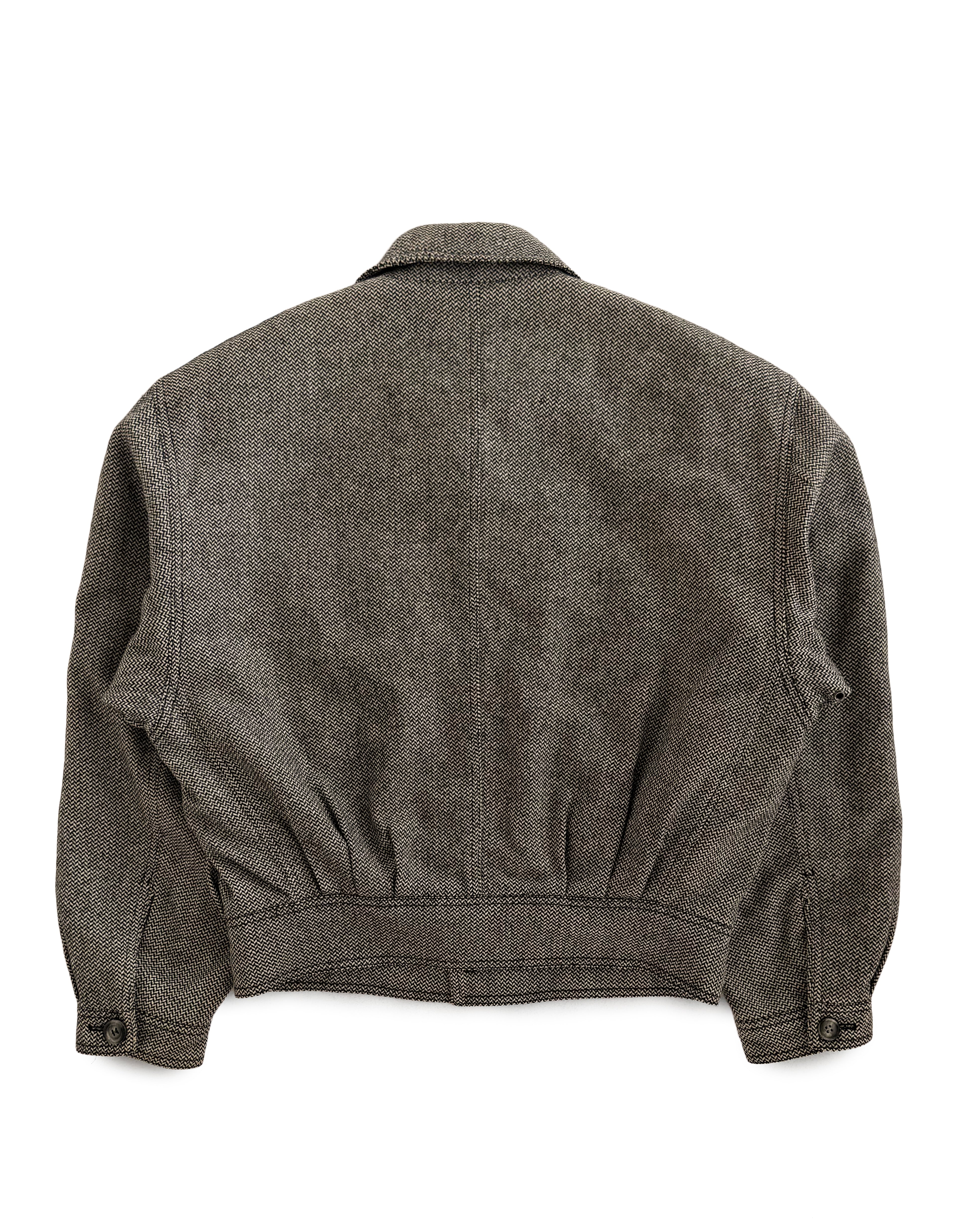 90's Giorgio Armani Salt And Pepper Herringbone Jacket