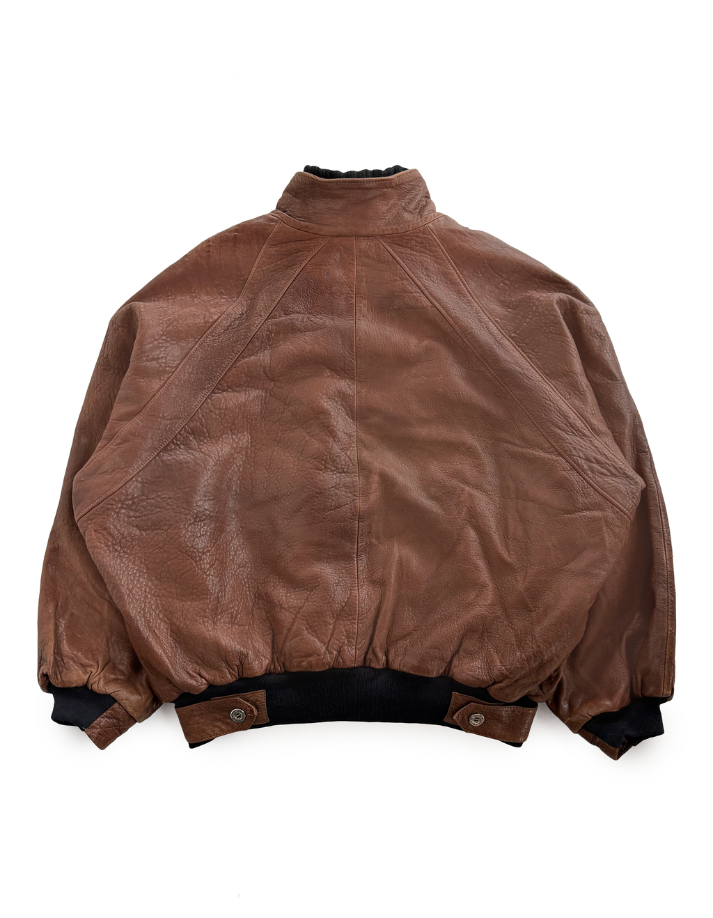 80's Jimmy Taverniti Paneled Leather Bomber Jacket