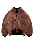80's Jimmy Taverniti Paneled Leather Bomber Jacket
