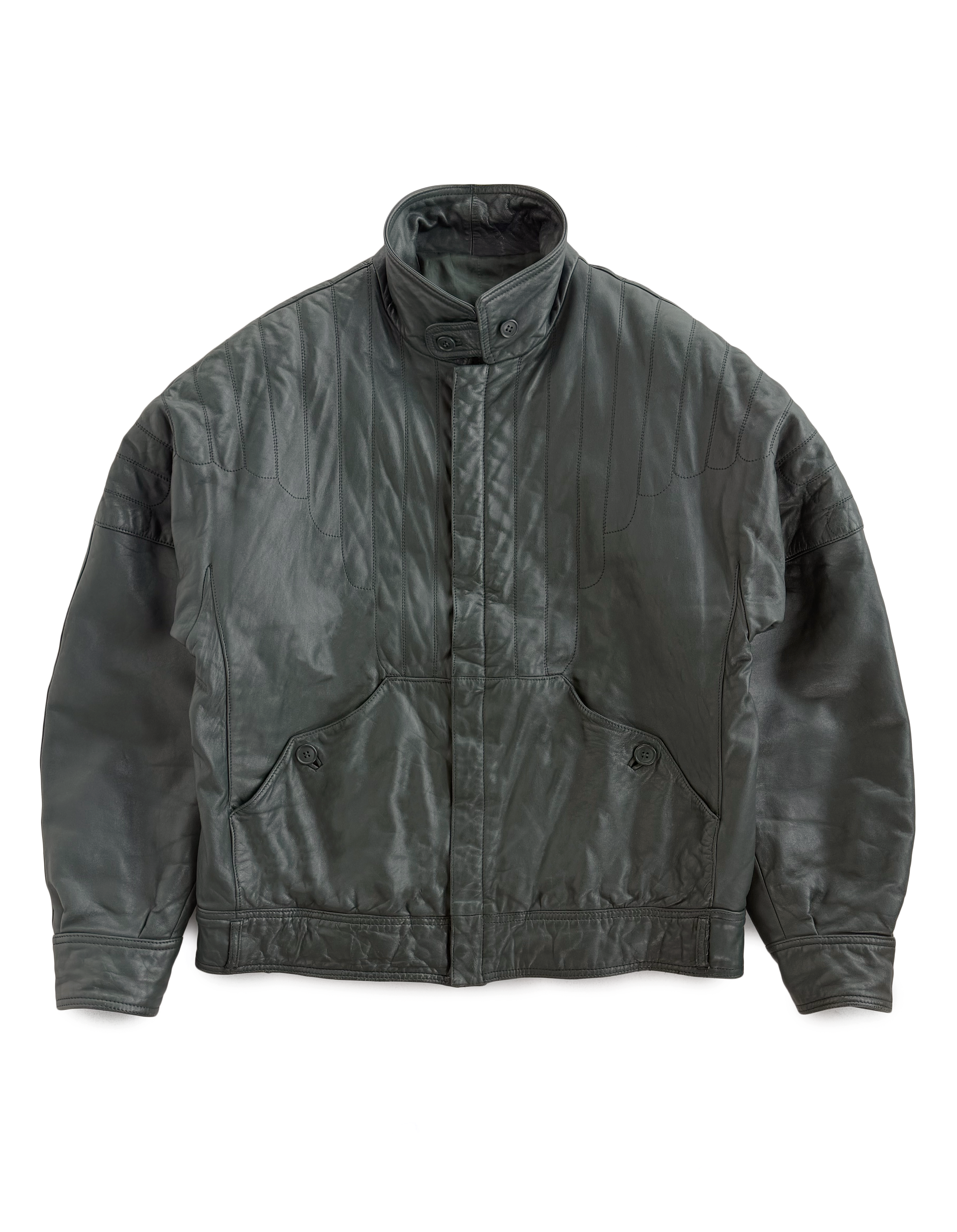 '80 Giorgio Armani Leather Bird Wing Motif Jacket