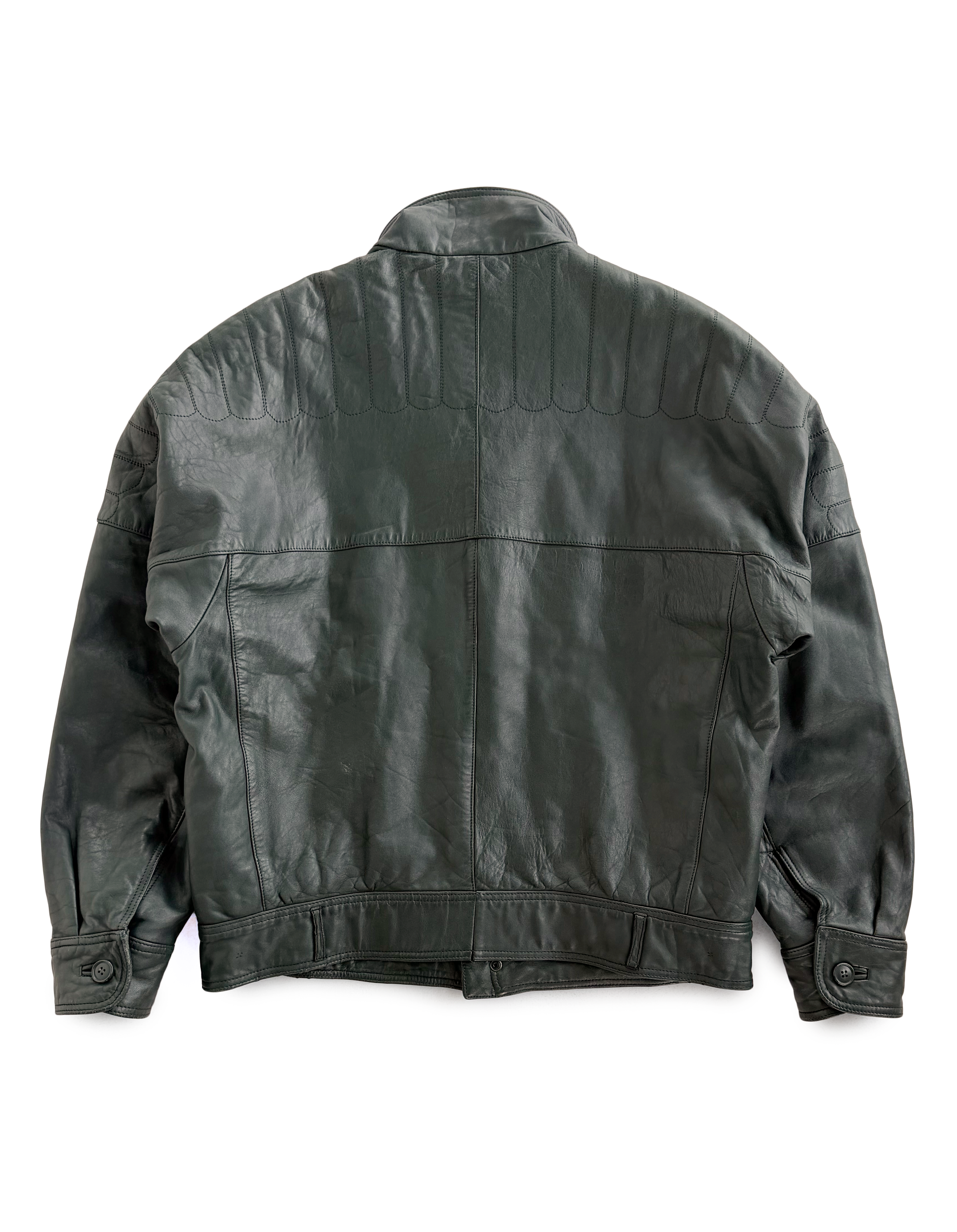 '80 Giorgio Armani Leather Bird Wing Motif Jacket