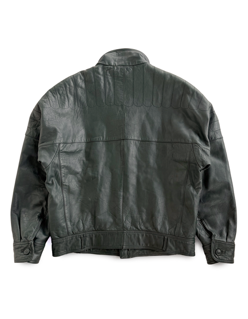 '80 Giorgio Armani Leather Bird Wing Motif Jacket