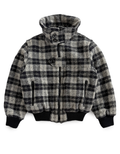 80's Giorgio Armani Plaid Zip Collar Jacket