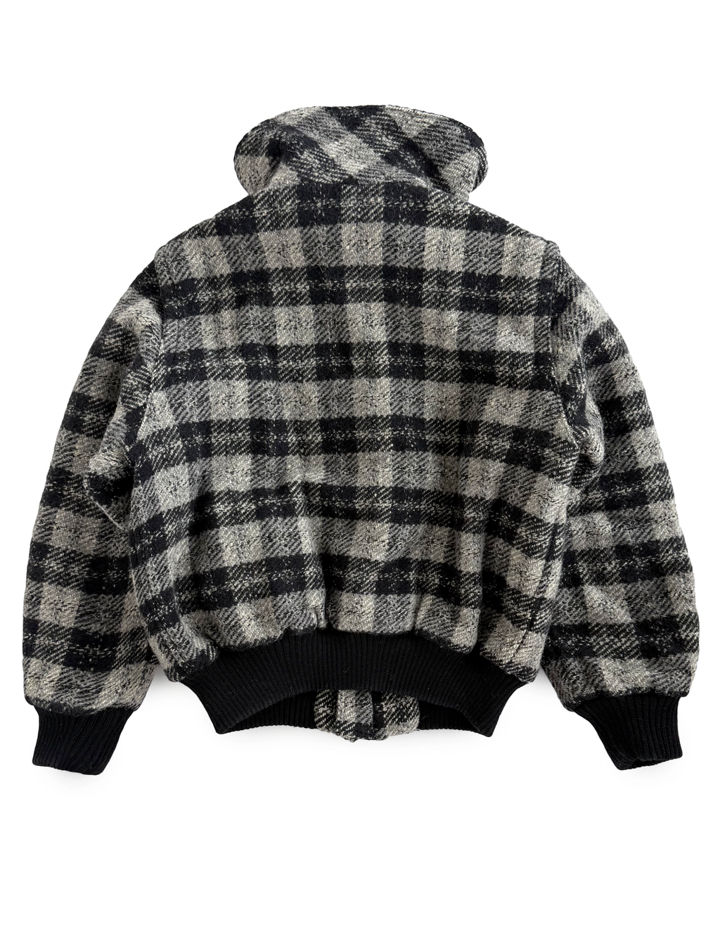 80's Giorgio Armani Plaid Zip Collar Jacket