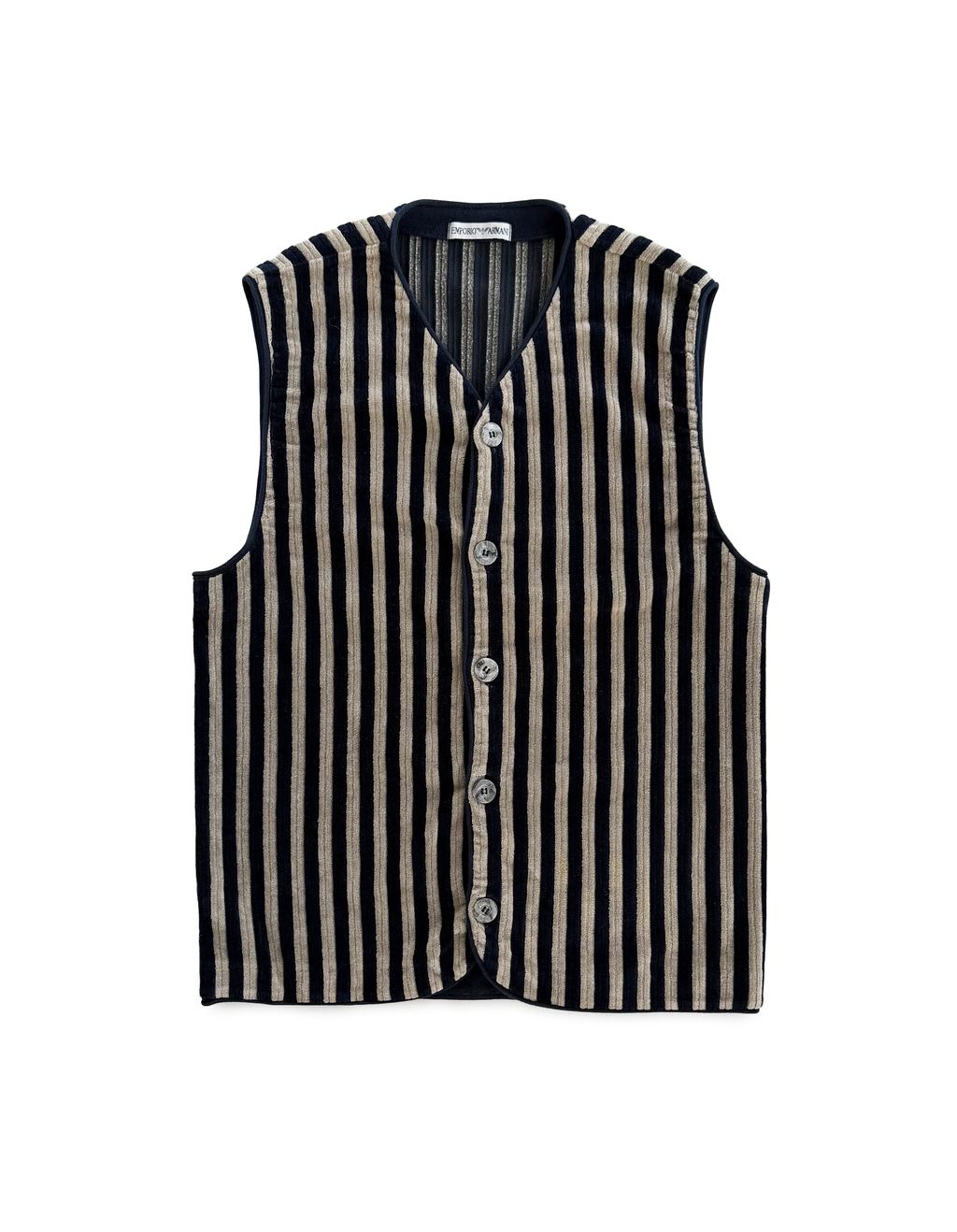 90's Emporio Armani Striped Velour Vest