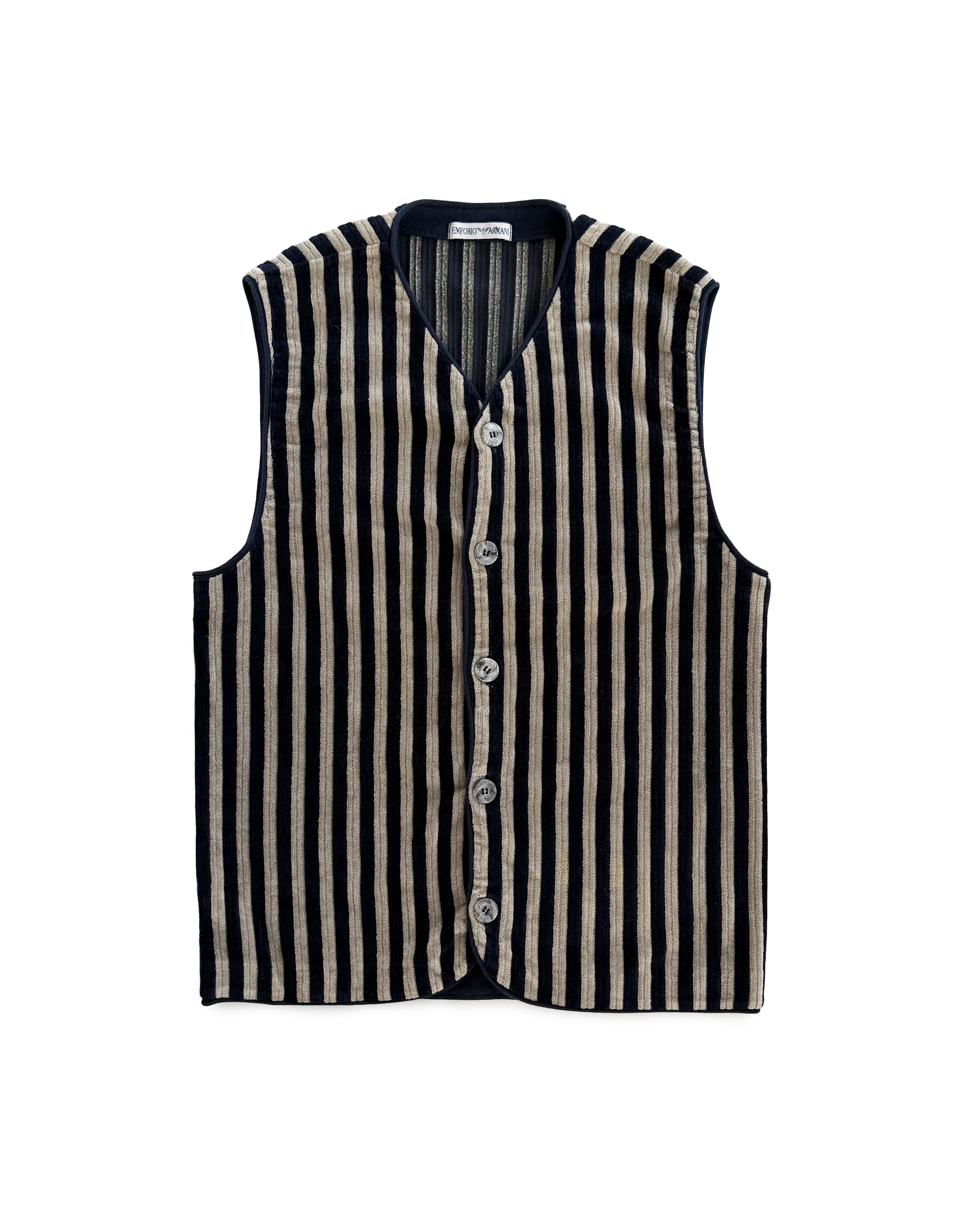 90's Emporio Armani Striped Velour Vest