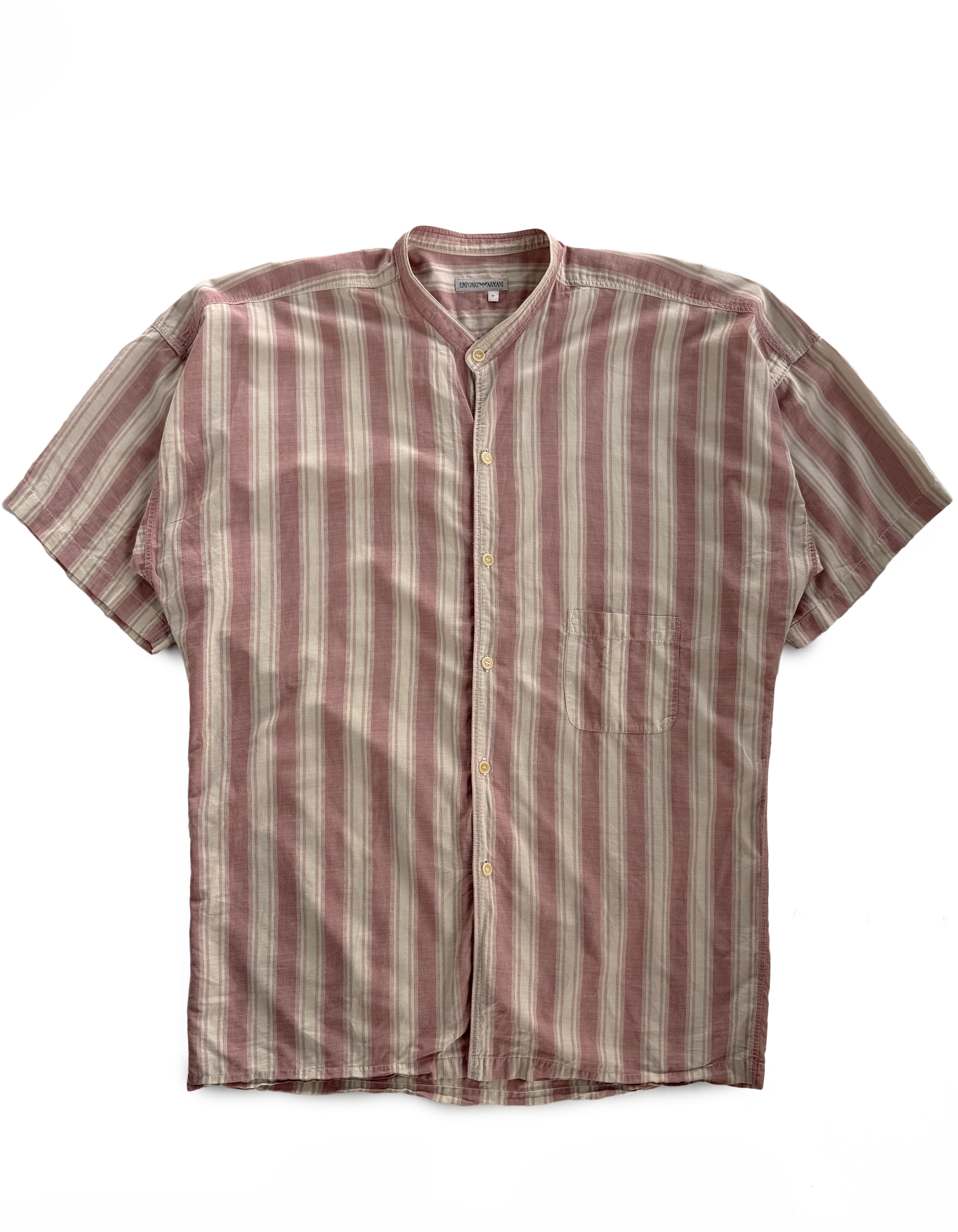 90's Emporio Armani Striped Elongated Shortsleeve Shirt