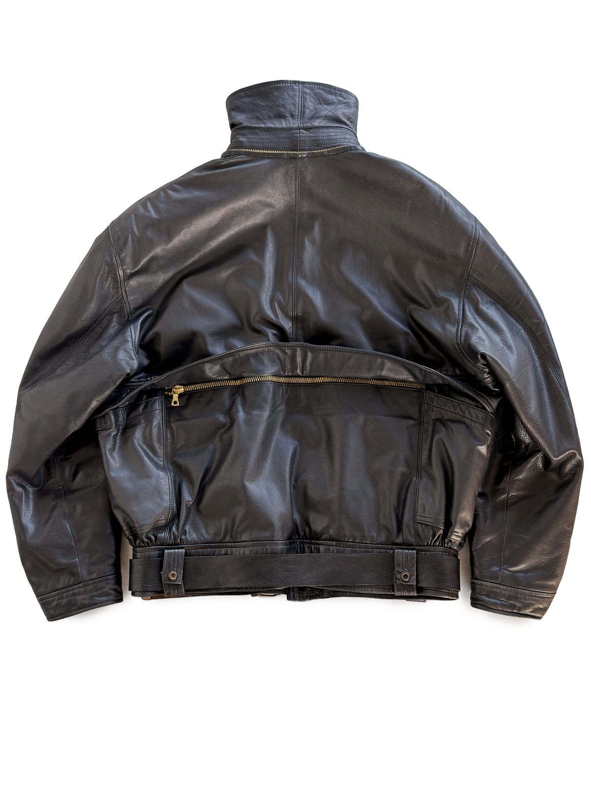 80's Giorgio Armani Leather Belt Buckle Cargo Jacket