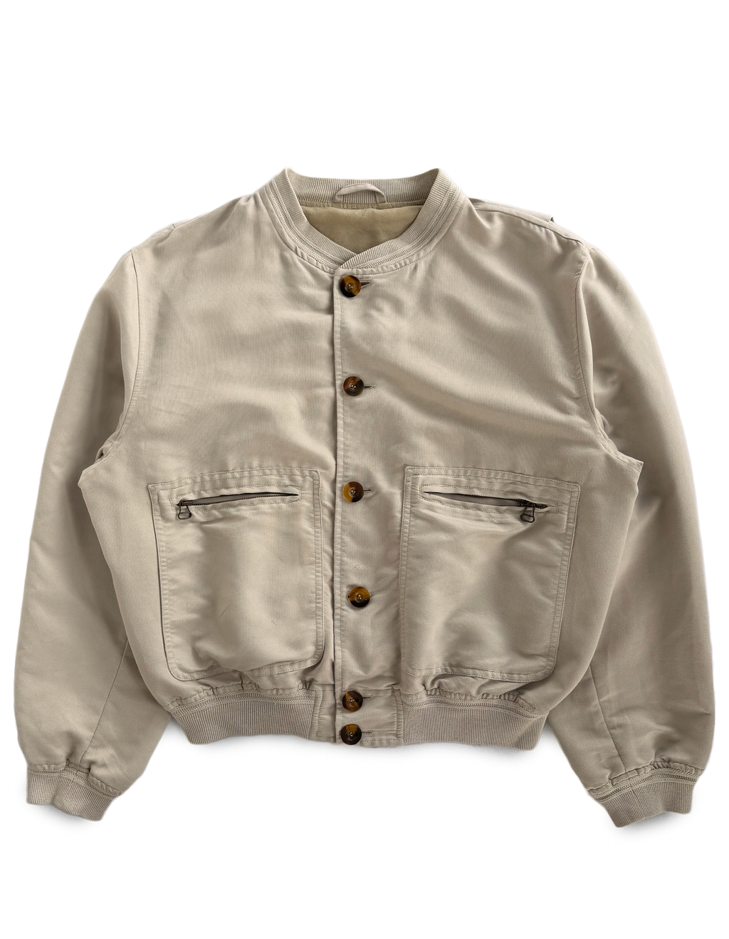 '89 Emporio Armani Paneled Cargo Pocket Bomber Jacket