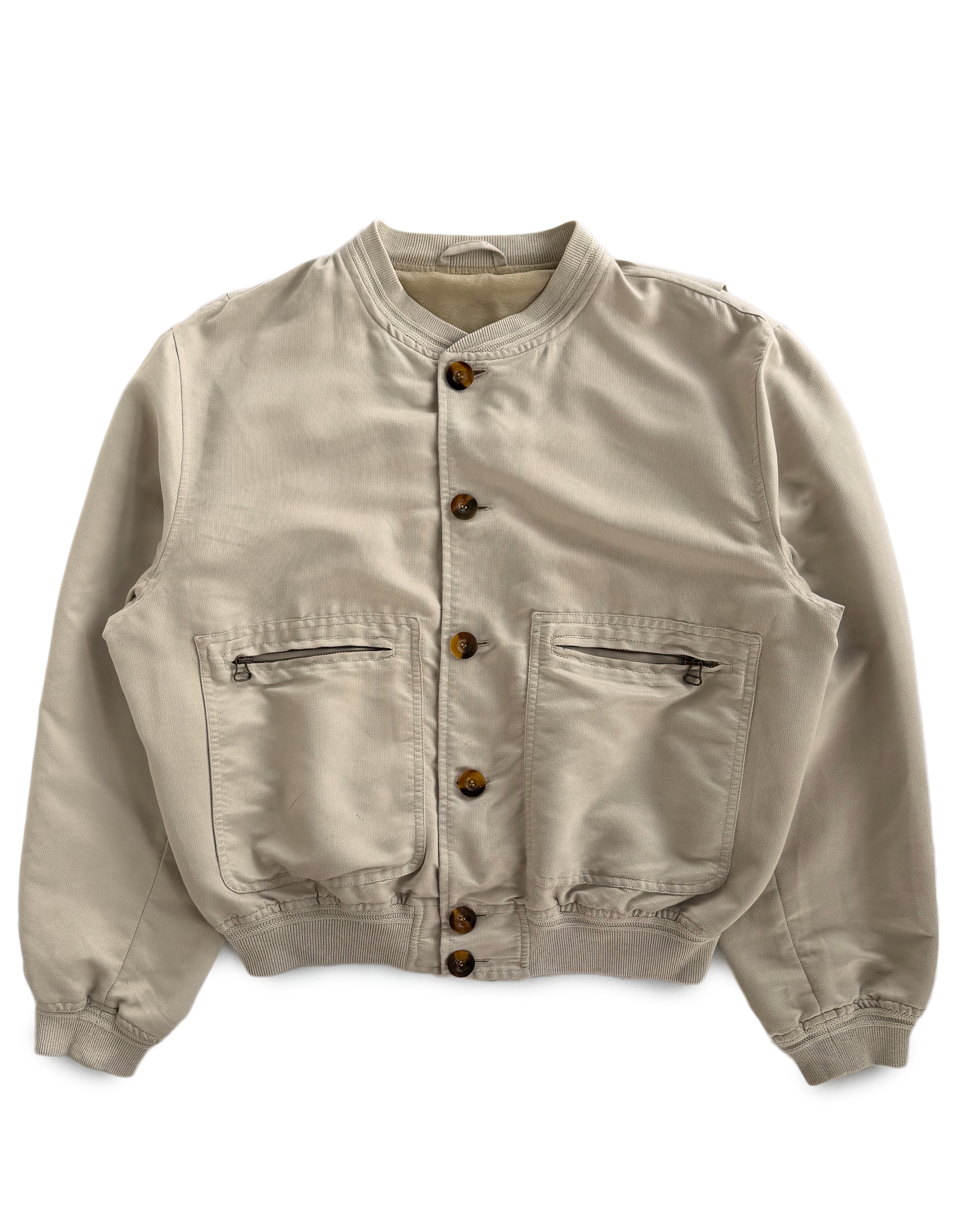 '89 Emporio Armani Paneled Cargo Pocket Bomber Jacket