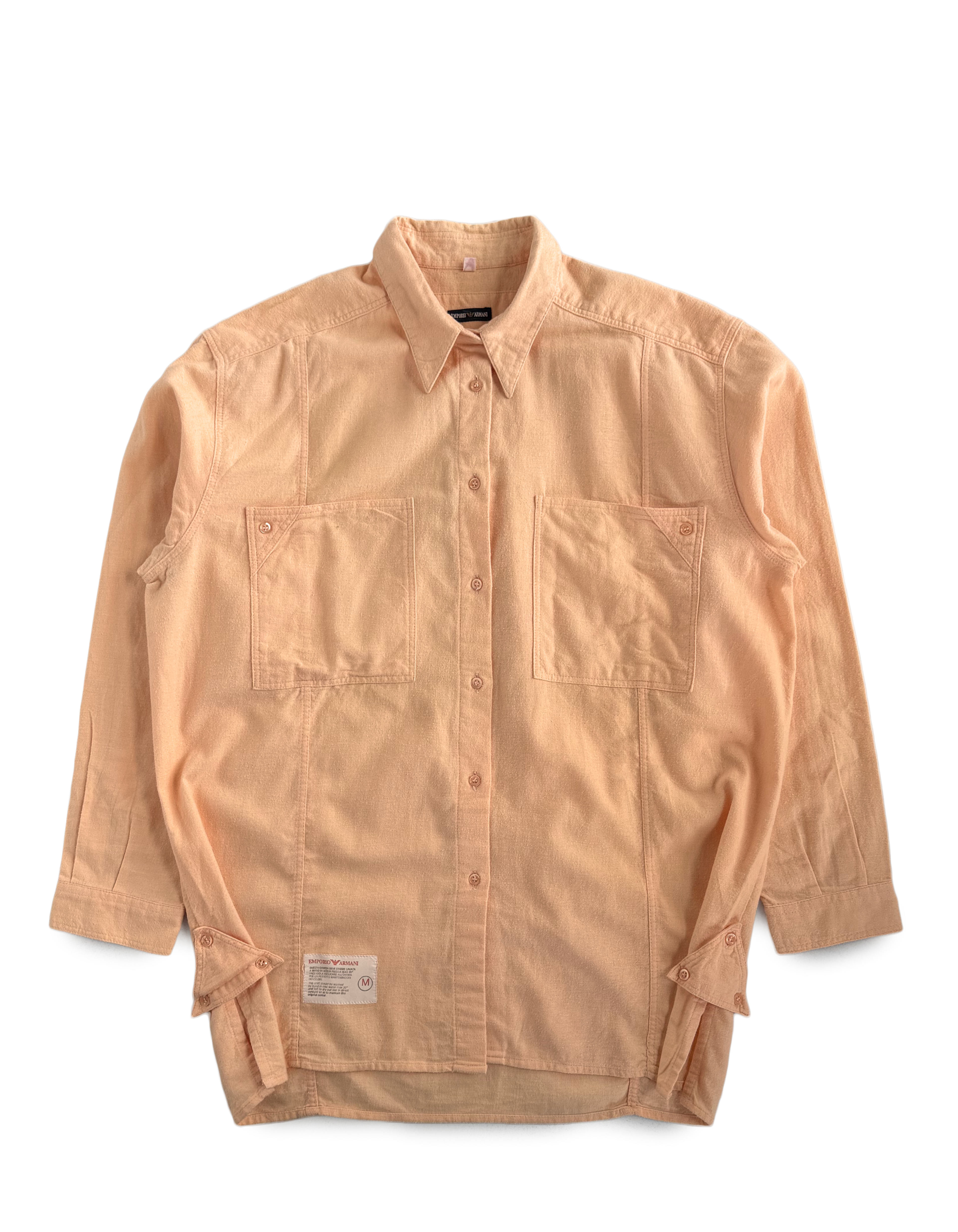 80's Emporio Armani Triangle Button Patch Cargo Shirt