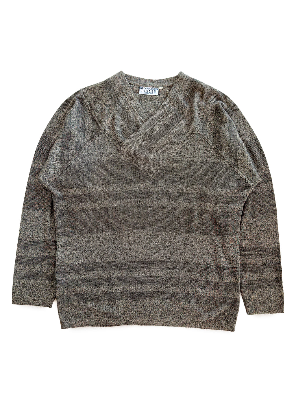 90's Gianfranco Ferré Faux Layered Collar Knit Longsleeve