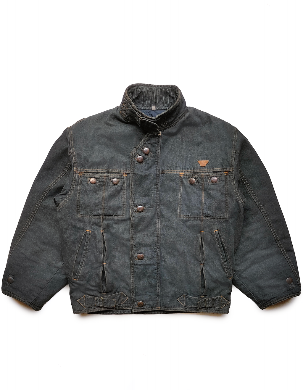 80's Emporio Armani Denim Pleated Multi Pocket Jacket