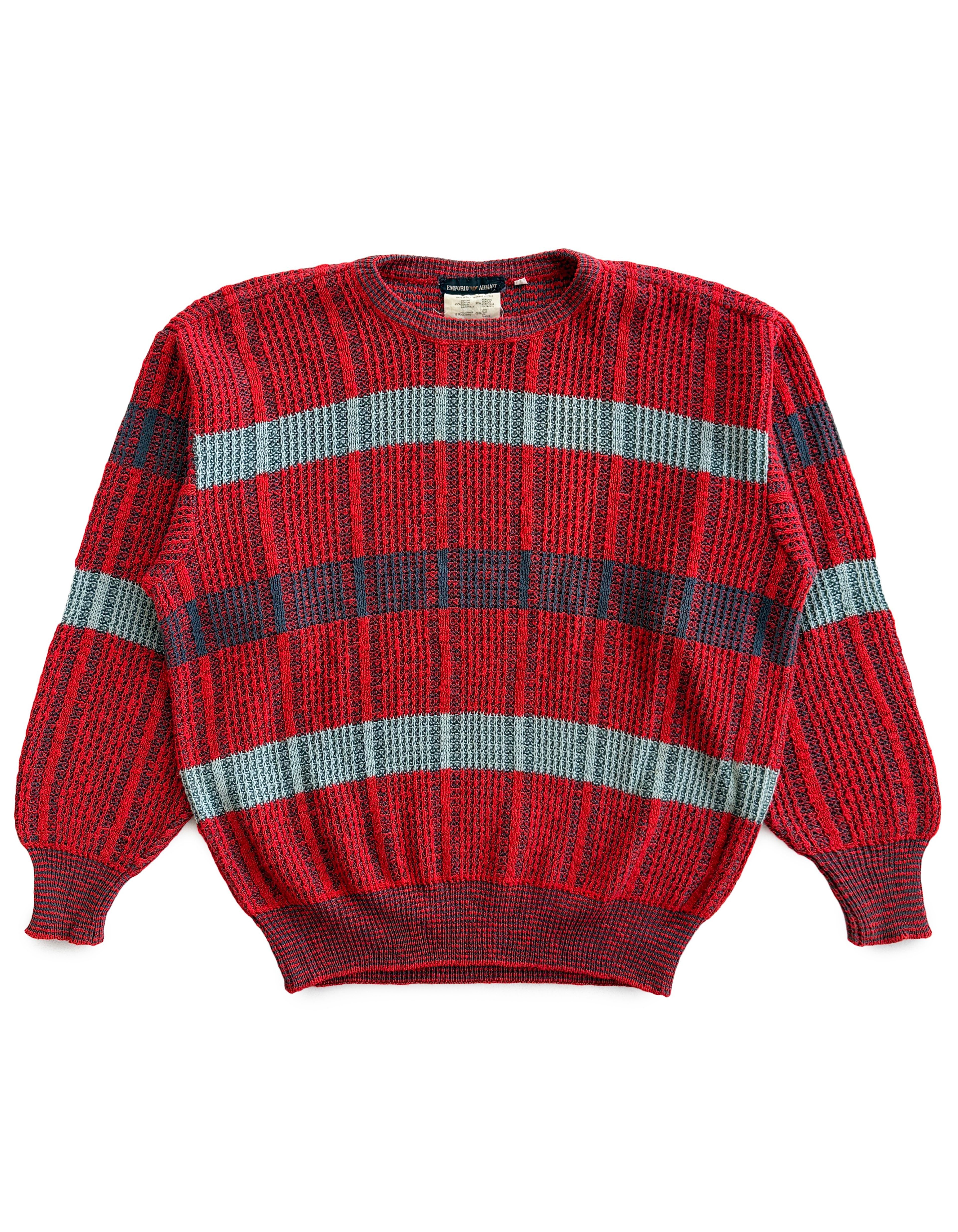 80's Emporio Armani Striped Knit Sweater