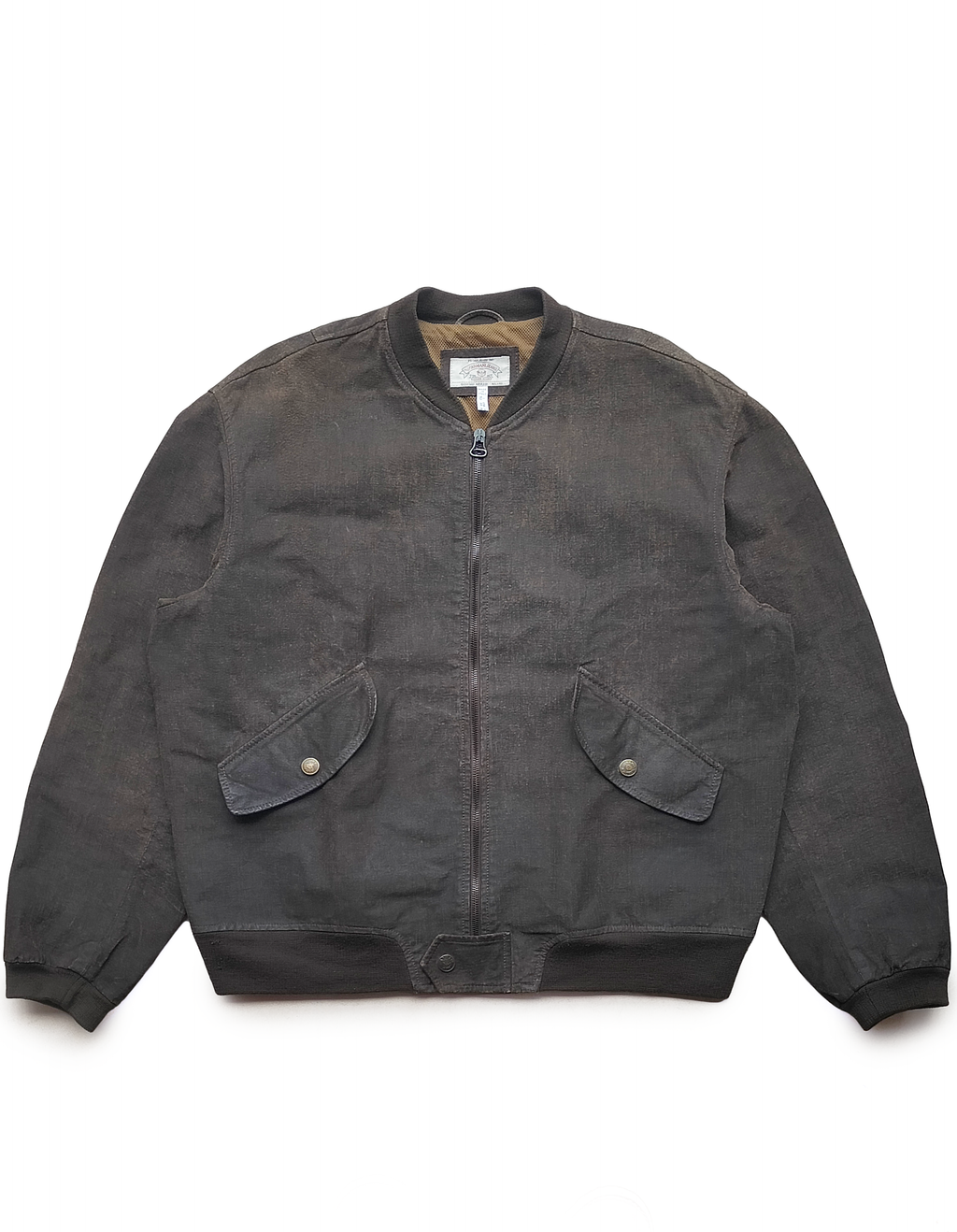 90's Armani Jeans Textured Leather Bomber Jacket