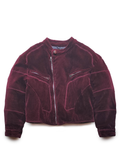 90's Emporio Armani Velour Structured Asymmetrical Bomber Jacket