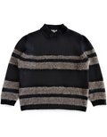 90’s Emporio Armani Heavy Knit Striped Mohair Intersia Sweater