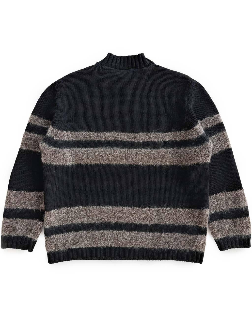 90’s Emporio Armani Heavy Knit Striped Mohair Intersia Sweater