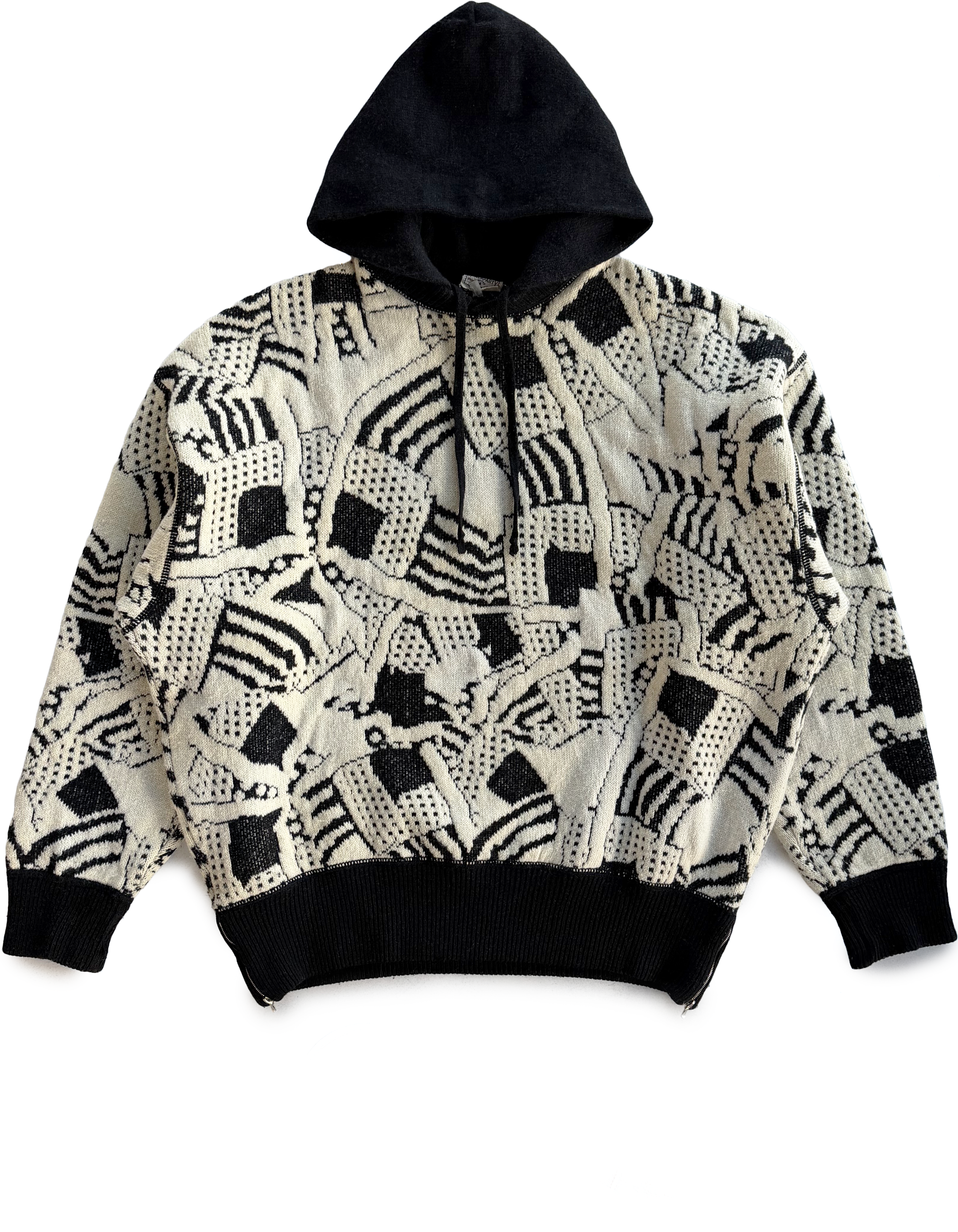 80’s Maillaparty By Marithé &amp; François Girbaud Patterned Knit Afterhood Sweater