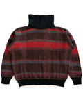 80’s Maillaparty by Marithé & François Girbaud Waffle Knit Striped Rollneck Sweater