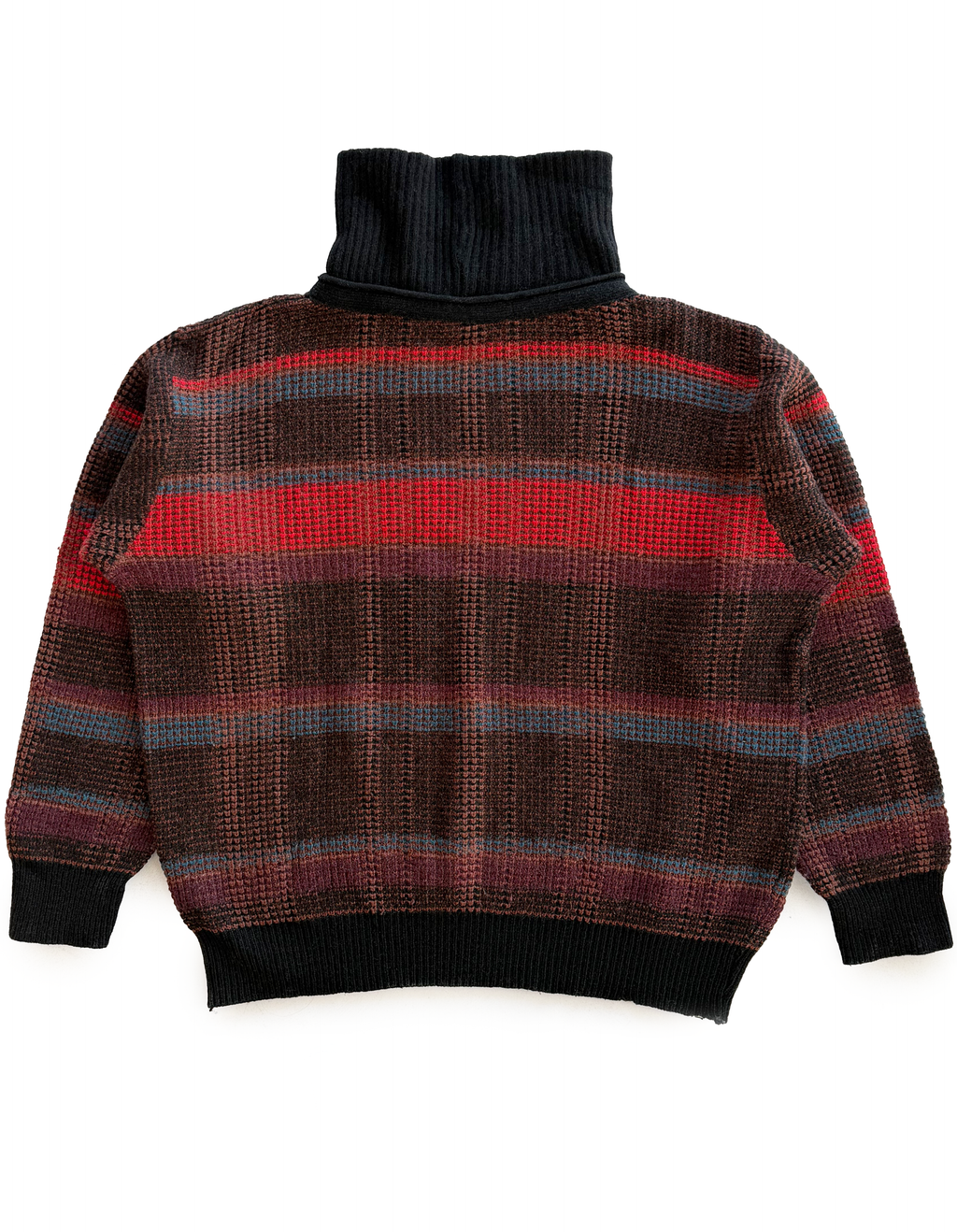 80’s Maillaparty by Marithé & François Girbaud Waffle Knit Striped Rollneck Sweater