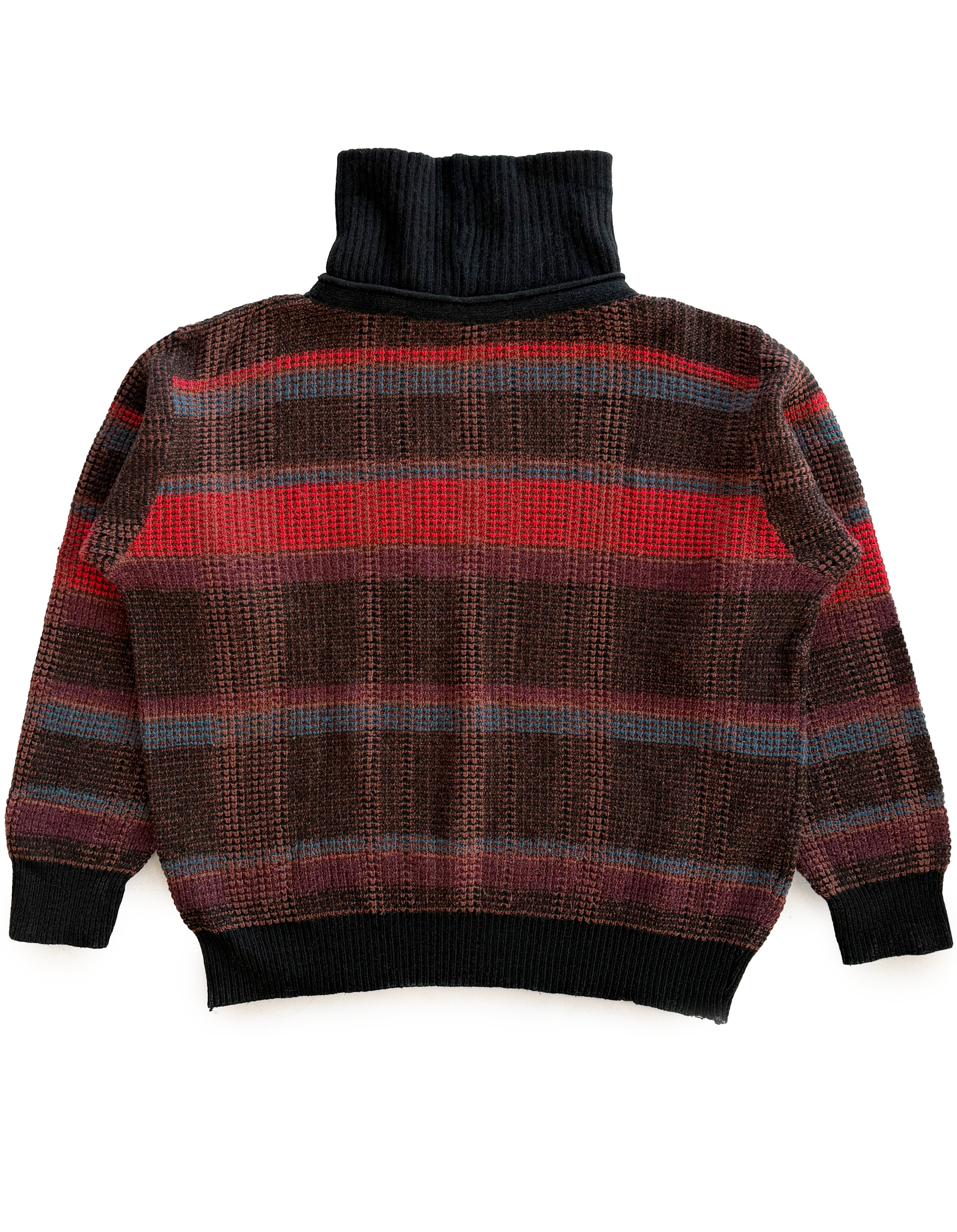 80’s Maillaparty by Marithé & François Girbaud Waffle Knit Striped Rollneck Sweater