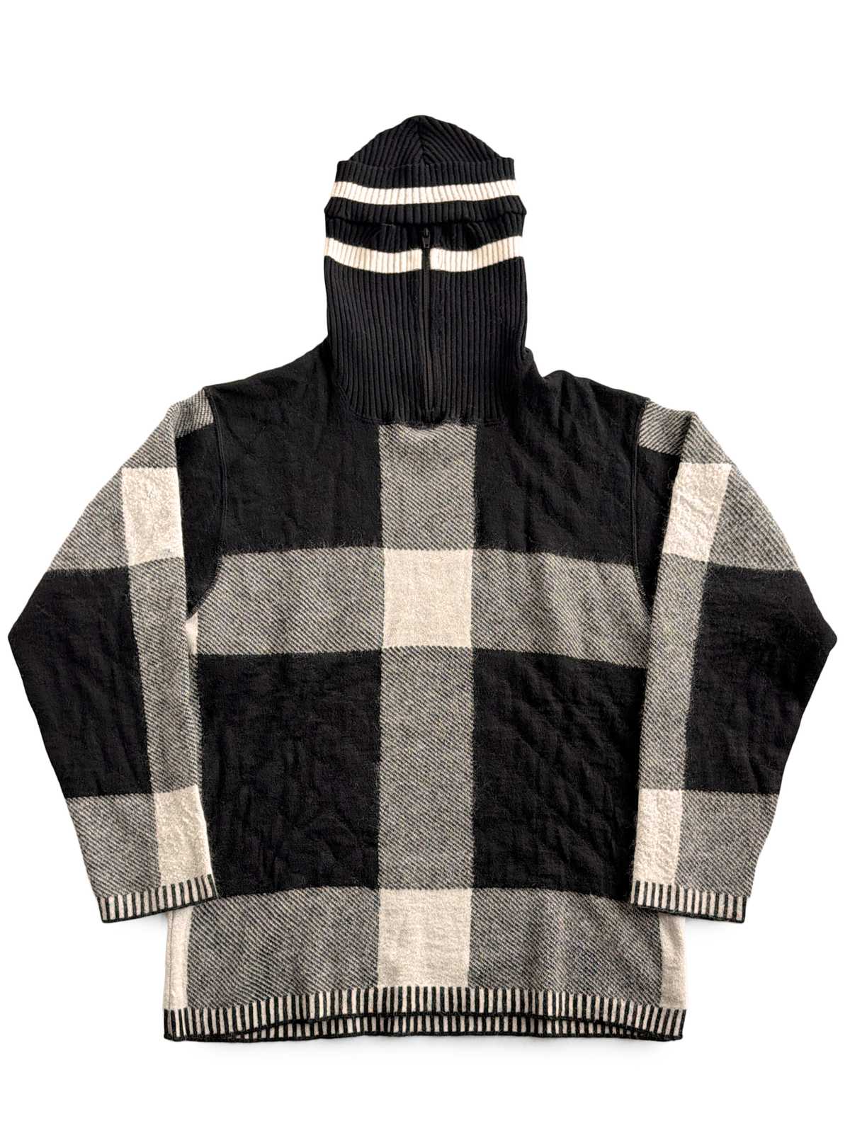 80's Marithé & François Girbaud Knit Beanie Balaclava Hoodie