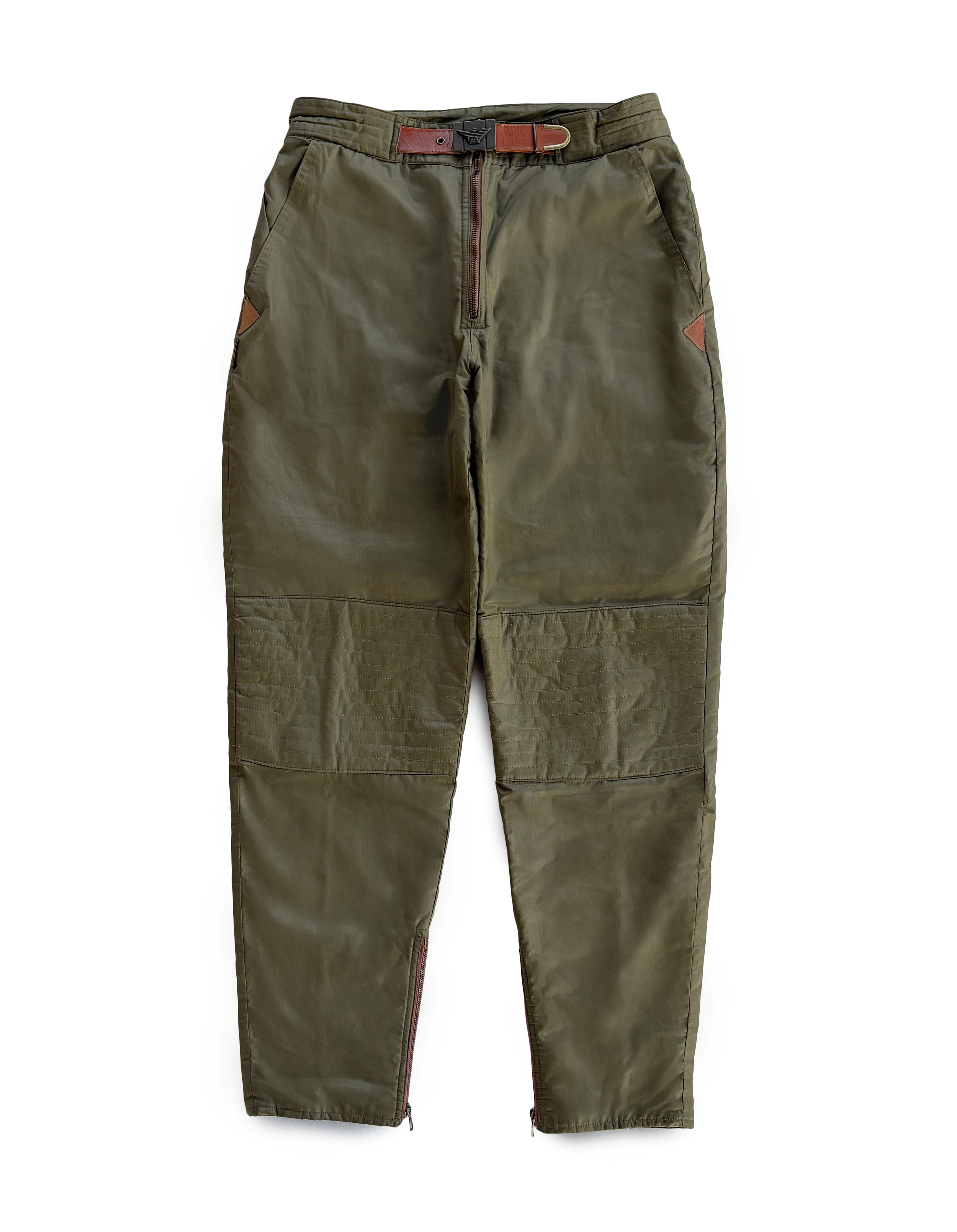 80's Giorgio Armani Quilted Belt Buckle Pants